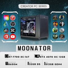 PC ST-MOONATOR R7 (Ryzen 7 7700, RTX 4070 OC 12G, Ram 32GB, SSD 512GB, 850W)