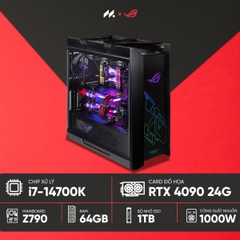 PC GAMING ASUS ROG (i7-14700K, RTX 4090 24G, Ram 64GB, SSD 1TB, 1000W)