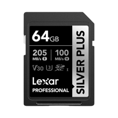 Thẻ nhớ SDXC Lexar Professional Silver Plus UHS-I U3 64GB 205MB/s LSDSIPL064G-BNNNG