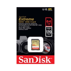 Thẻ nhớ SDXC SanDisk Extreme U3 V30 64GB 170MB/s SDSDXV2-064G-GNCIN