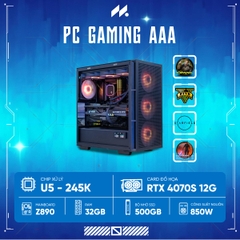 PC GAMING-AAA U5-4070S ( Ultra 5 245K, RTX 4070 SUPER 12GB, Ram 32GB, SSD 500GB, 850W)