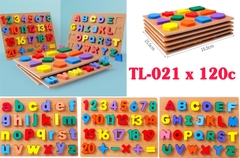 Bảng chữ và bảng hình khối bằng gỗ TL-021