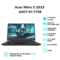 Acer Nitro 5 2023 AN17-51-7758 (i7-13700H | RAM 16GB | SSD 512GB | RTX 4050 6G | 17.3 inch QHD IPS 165Hz)