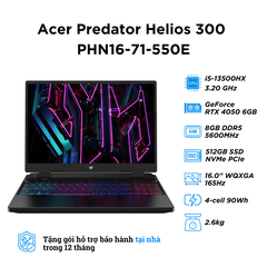 Acer Predator Helios 300 PHN16-71-550E (i5-13500HX | RAM 8GB | SSD 512GB | RTX 4050 6G | 16 inch WUXGA IPS 165Hz)
