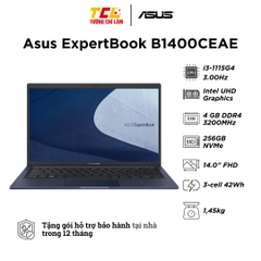 Laptop Asus ExpertBook B1400CEAE-EK2428 (i3-1115G4/Ram 4GB/SSD 256GB/ 14 inch FHD/ DOS)
