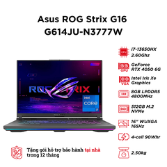 Asus ROG Strix G16 G614JU-N3777W (i7-13650HX | RAM 16GB | SSD 512GB NVMe | RTX 4050 6GB | 16 Inch WUXGA 165Hz)