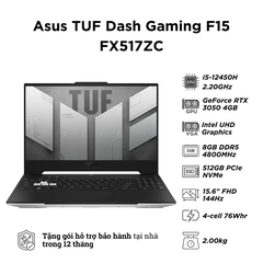 Asus TUF Dash Gaming F15 FX517ZC (i5-12450H | RAM 8GB | SSD 512GB | RTX 3050 4GB | 15.6 Inch FHD 144Hz)