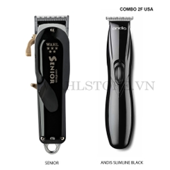 COMBO 2F USA l Tông SENIOR + Viền ANDIS SLIMLINE BLACK