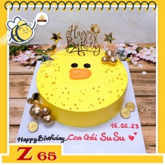 Bánh kem vẽ hình dễ thương Z65 con vịt vàng
