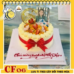 Bánh kem sinh nhật CF06 rải trái cây tươi kèm ảnh in lưu giữ kỷ niệm