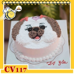Bánh kem CV117 sinh nhật tuổi Tuật tạo hình con chó 3D
