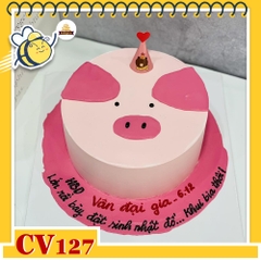 Bánh kem CV127 sinh nhật tuổi Hợi hình con heo siêu HOT