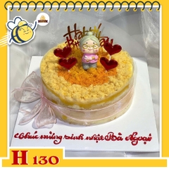 Bánh sinh nhật bông lan trứng muối H130 mô hình tặng bà ngoại, bà nội