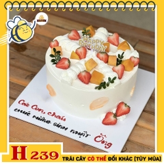 Bánh kem sinh nhật H239 dâu tây xoài tươi bồng bềnh