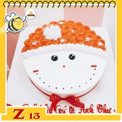 Bánh kem mặt cười Z13 mặt em bé tóc quăn màu đỏ nhạt đang cười toe toét