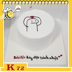 Bánh sinh nhật mini K72 vẽ meme thả tim cực đáng yêu