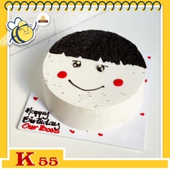 Bánh sinh nhật đơn giản K55 khuôn mặt tràn đầy niềm tin vào cuộc sống