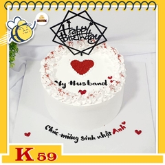 Bánh sinh nhật đơn giản K59 trang trí phong cách hiện đại trẻ trung