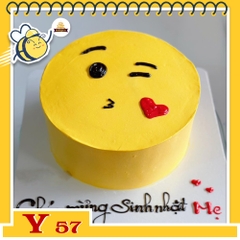 Bánh kem Y57 khuôn mặt cười icon màu vàng thả tim cưng xỉu