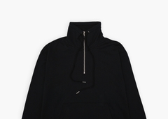 HTAG HOODIE NECKLINE ZIP-UP - BLACK