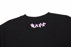 BAPE Ape Head Cherry Blossom LOGO Short Sleeve T-Shirt Black