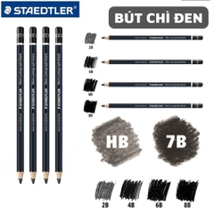 Bút chì đen Staedtler MARS LUMOGRAPH 100B BLACK thuần Carbon Graphite