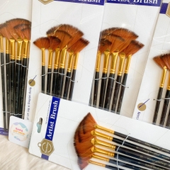 Bộ Cọ Vẽ Keep Smiling Đầu Fan A6088 - Cọ Quạt Lông Nhân Tạo