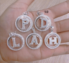 Mặt Dây Chuyền Nam Theo Tên Chữ Cái Full Đá Loại Nhỏ Bạc Hiểu Minh MDN496