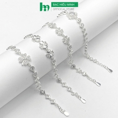 Vòng Tay Lắc Tay Nữ Bạc Ta Cỏ 4 Lá Đính Đá BẠC HIỂU MINH LTU614