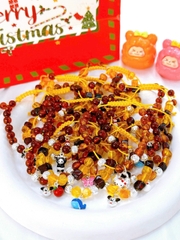 Vòng , Lắc Tay Hổ Phách Cho Bé Nhựa Thông Tự Nhiên Mix Charm Dây Rút An Toàn Chính Hãng Bạc Hiểu Minh LTE569S