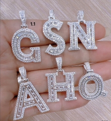 Mặt Dây Chuyền Nam Theo Tên Chữ Cái Full Đá Loại Nhỏ Bạc Hiểu Minh MDN497