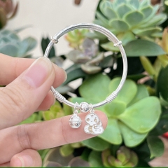 Kiềng tay chân trẻ em bạc ta nguyên chất S99 charm BẠC HIỂU MINH LTETH001