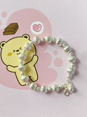 Lắc tay nữ bi tròn to nhỏ phay tinh xảo có thể điều chỉnh size BẠC HIỂU MINH LTU639S