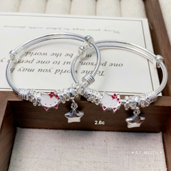 Kiềng tay chân trẻ em bạc ta nguyên chất S99 BẠC HIỂU MINH LTEQH002