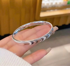 Kiềng Tay Lắc Tay Nữ Phay Mắt Mèo Cực Đẹp Bạc Nguyên Chất S99 BẠC HIỂU MINH LTU657