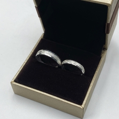 Nhẫn Đôi Bạc Tình Yêu Phay Cát Chính Hãng Bạc Hiểu Minh NC665