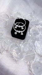 Lắc tay, Vòng Tay Cho Bé Bạc Ta Nguyên Chất S99 Mix Chữ Và Cỏ 4 Lá BẠC HIỂU MINH LTEPA003