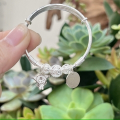 Kiềng tay chân trẻ em bạc ta nguyên chất S99 charm BẠC HIỂU MINH LTETH002