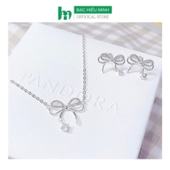 Combo Bộ Trang Sức Bạc Nơ Xinh BẠC HIỂU MINH BCB011