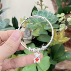 Kiềng tay chân trẻ em bạc ta nguyên chất S99 charm BẠC HIỂU MINH LTETH003