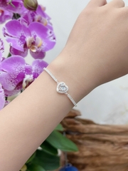 Lắc Tay Bạc Nữ Hình Trái Tim Đính Full Đá BẠC HIỂU MINH LTU650