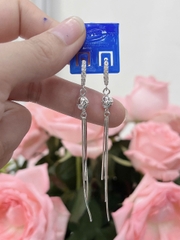 Hoa Tai Khuyên Tai Nữ Bạc 925 Dáng dài BẠC HIỂU MINH HTTH007