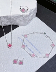 Combo Bộ Trang Sức Bạc Cỏ 4 Lá May Mắn BẠC HIỂU MINH BCB015