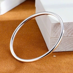 Lắc Tay Bạc Nguyên Chất S99 Bản Tròn Trơn Đặc BẠC HIỂU MINH LTU662