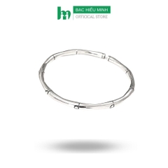 Kiềng Tay Lắc Tay Nam Nữ Bạc Ta Nguyên Chất S99 Hình Đốt Trúc Đơn Giản Tinh Tế Bản Tròn Đặc Chính Hãng Bạc Hiểu Minh LTU LTN037