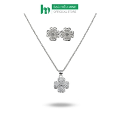 Combo Bộ Trang Sức Bạc Cỏ 4 Lá May Mắn BẠC HIỂU MINH BCB012