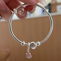 Lắc tay, Vòng Tay Cho Bé Bạc Ta Nguyên Chất Charm Xinh Xắn Chính Hãng Bạc Hiểu Minh LTE551S