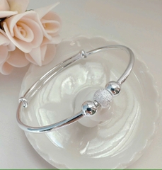 Kiềng tay chân trẻ em bạc ta nguyên chất S99 BẠC HIỂU MINH LTEQH004