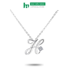 Dây chuyền mặt chữ cái bạc ta S99 đính 1 viên đá BẠC HIỂU MINH CC001