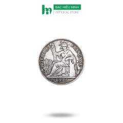 Đồng Bạc Đánh Cảm Cạo Gió Hoa Xòe Đông Dương Hình Bà Đầm Cũ Bạc Ta 20 Cent BẠC HIỂU MINH DDD003C XDG